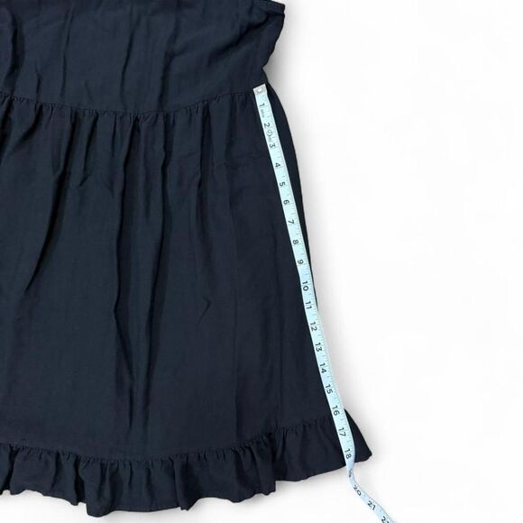 Black ruffle dress with flutter cap sleeves and ruffle hem size small - Picture 7 of 8